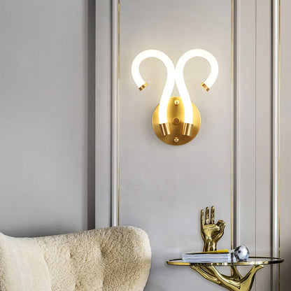 Brass Oval Figure Six Eight Letter LED Wall Sconce Lamp