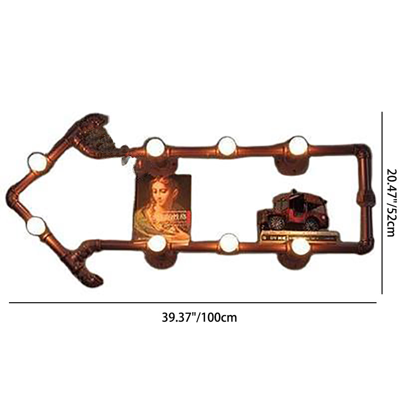 Arrowhead Iron Tube Acrylic 8-Light Wall Sconce Lamp