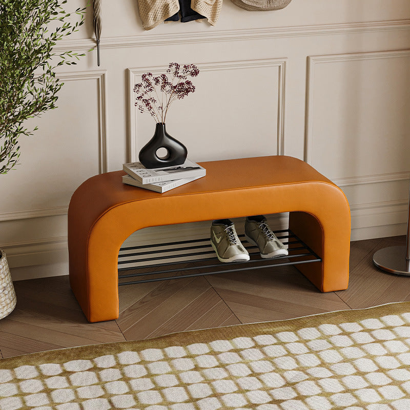 Modern Fabric Iron Bench