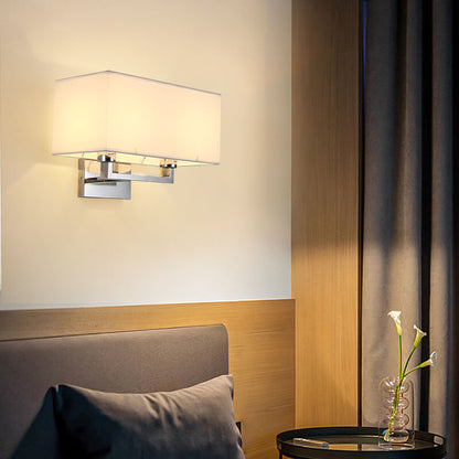 Solid Rectangular Iron Fabric 1-Light Wall Sconce Lamp