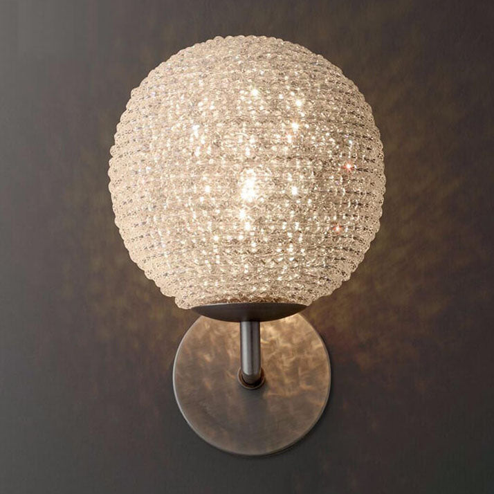 Light Luxury Crystal Sphere 1-Light Wall Sconce Lamp