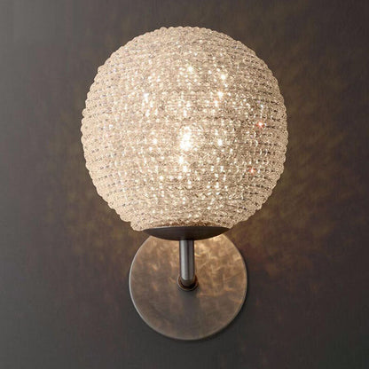 Light Luxury Crystal Sphere 1-Light Wall Sconce Lamp