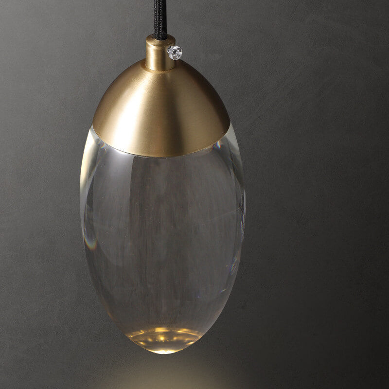 Copper Crystal Oval Waterdrop Design LED Wall Sconce Lamp