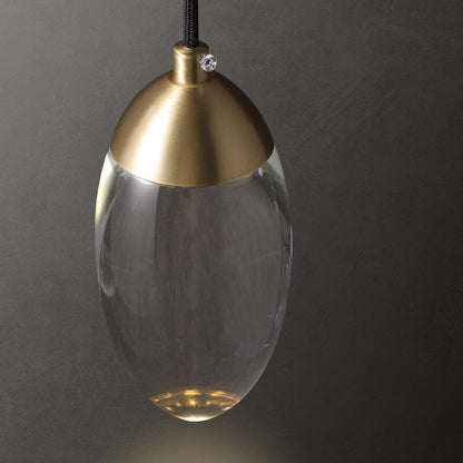 Copper Crystal Oval Waterdrop Design LED Wall Sconce Lamp