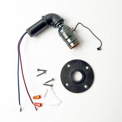 Industrial Iron Aluminum Plumbing 1-Light Wall Sconce Lamp