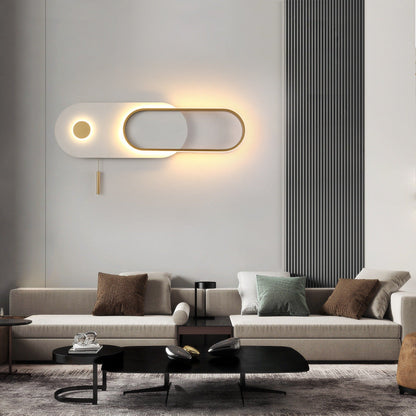 Modern Minimalist Oval Iron Acrylic LED Wall Sconce Lamp