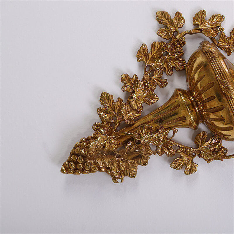 European Copper Candle Holder 2-Light Wall Sconce Lamp