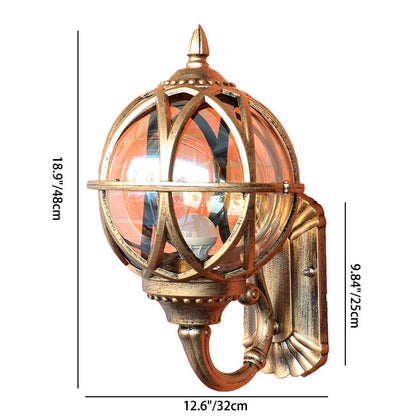 Waterproof Ball Aluminium Glass 1-Light Wall Sconce Lamp