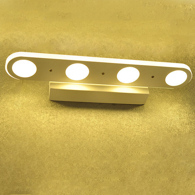 White Oval Acrylic Vanity Light 4/6 Light Wall Sconce Lamp