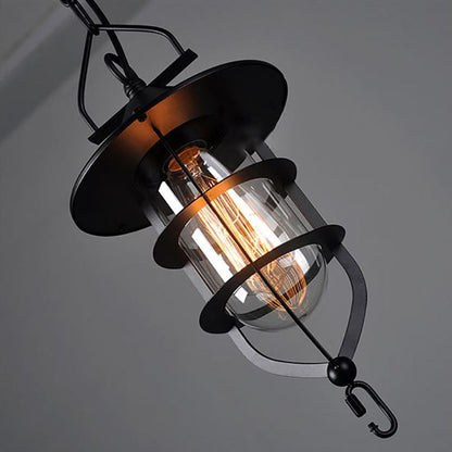 Industrial Iron Glass Round 1-Light Wall Sconce Lamp