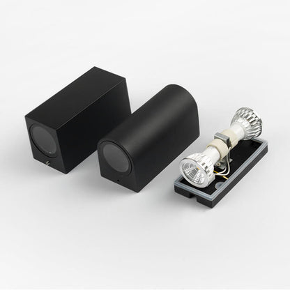 Outdoor Aluminum Glass Cylinder 2-Light Wall Sconce Lamp