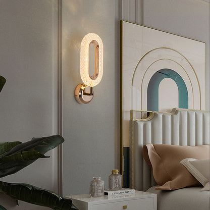 Rose Iron Circle Ring Acrylic Shade LED Wall Sconce Lamp