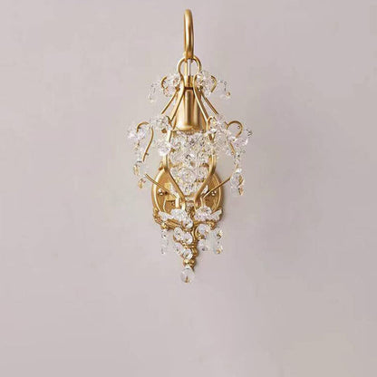 European Light Luxury Crystal Iron 1-Light Wall Sconce Lamp