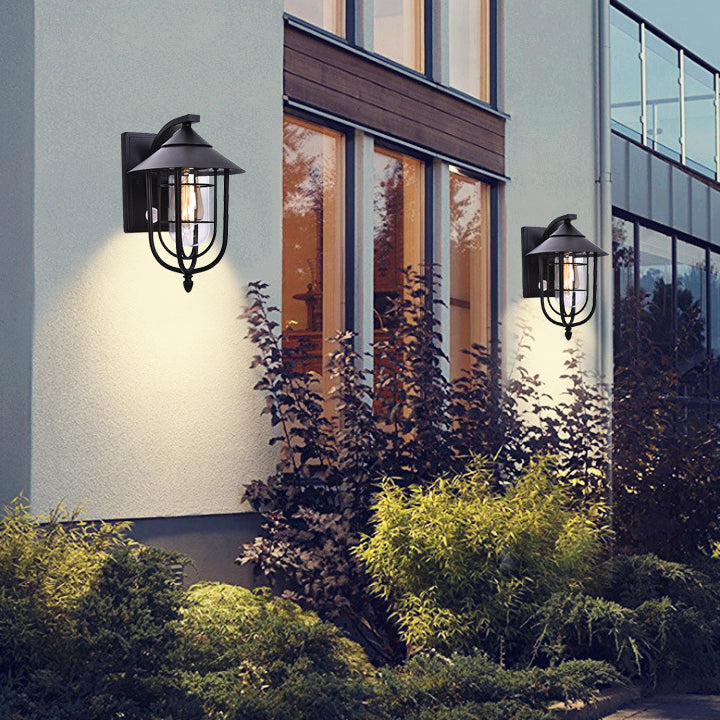 Iron Human Body Sensing 1-Light Outdoor Wall Sconce Lamp