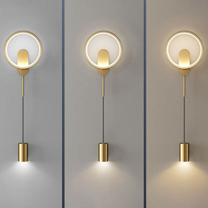 Luxury Wrought Iron Acrylic Cylinder LED Wall Sconce Lamp
