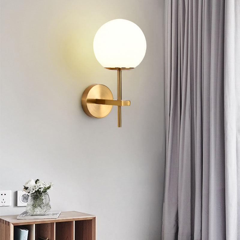 Scandinavian Round Ball Iron Glass 1-Light Wall Sconce Lamp
