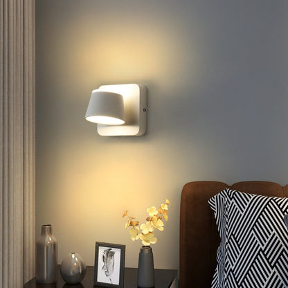 Round Square Base Iron Aluminum PS LED Wall Sconce Lamp
