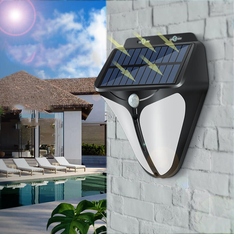 Solar Waterproof Body Sensor Patio LED Wall Sconce Lamp