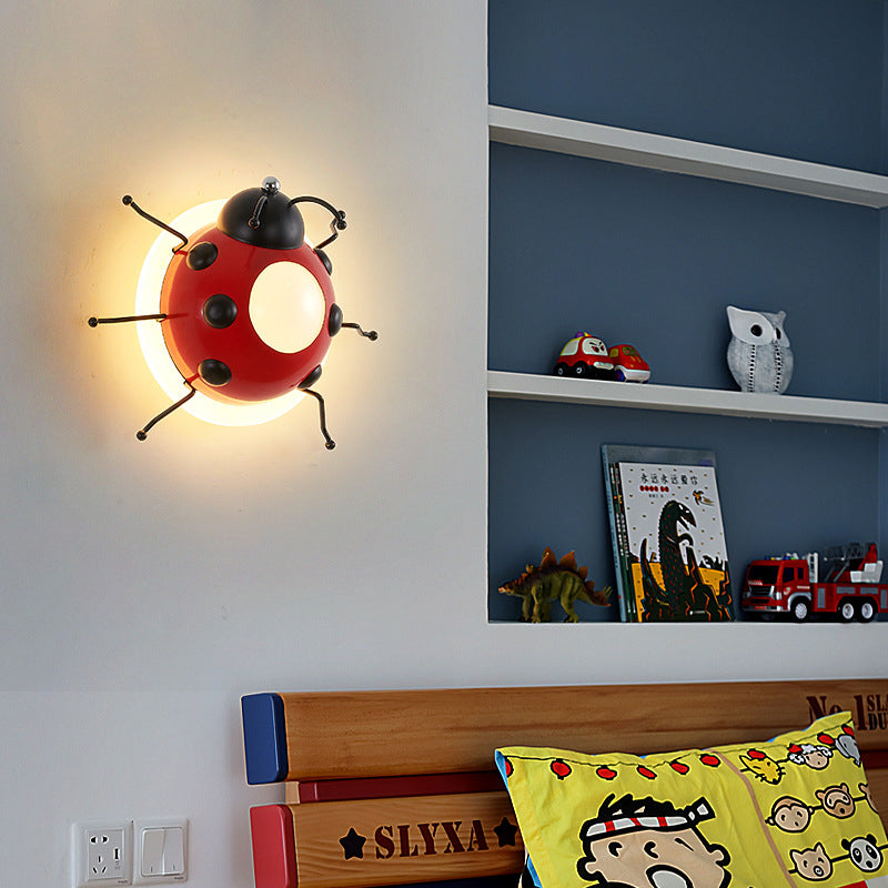 Creative Cartoon Beetle Acrylic LED Kids Wall Sconce Lamp
