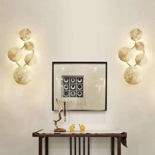 Stainless Lotus Leaf Hollow Shape 5-Light Wall Sconce Lamp