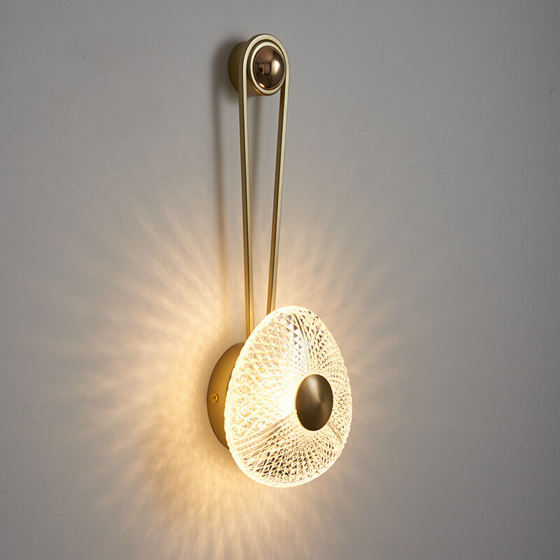 Luxury Round Acrylic Metal Hanging LED Wall Sconce Lamp