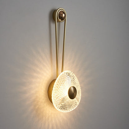Luxury Round Acrylic Metal Hanging LED Wall Sconce Lamp
