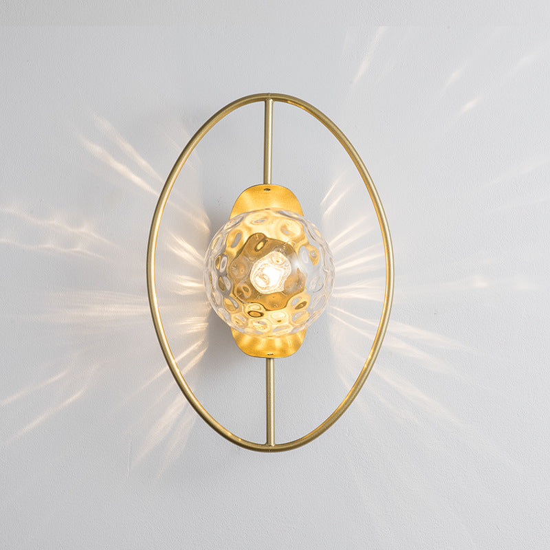 Nordic Iron Glass Oval Ball 1-Light Wall Sconce Lamp