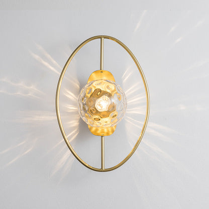 Nordic Iron Glass Oval Ball 1-Light Wall Sconce Lamp