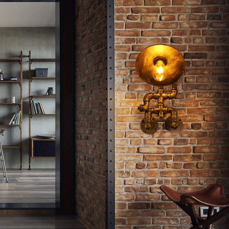 Retro Iron Robot Design 1- Light Wall Sconce Lamp