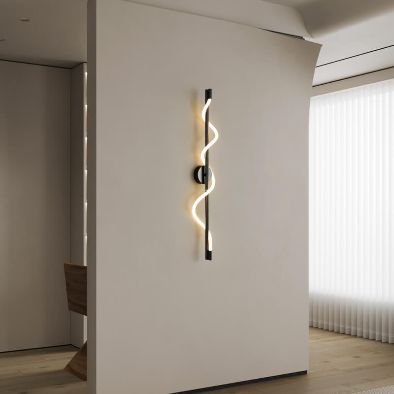 Copper-Plated Curve Long Bar Copper LED Wall Sconce Lamp