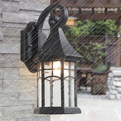 Waterproof Glass Conical Prism 1-Light Wall Sconce Lamp