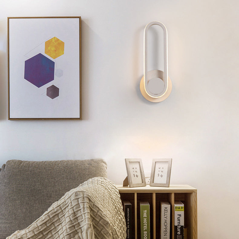 Simplicity Iron Oval Ring Rotatable LED Wall Sconce Lamp