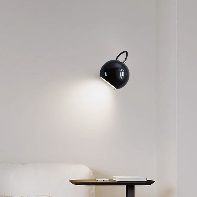 Cream Spherical Iron Aluminum 1-Light Wall Sconce Lamp