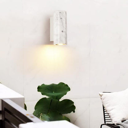Waterproof Cylinder Marble 1-Light Wall Sconce Lamp