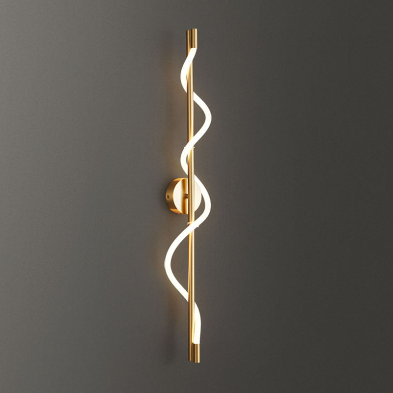 Cylinder Wave Stripe Copper Acrylic LED Wall Sconce Lamp