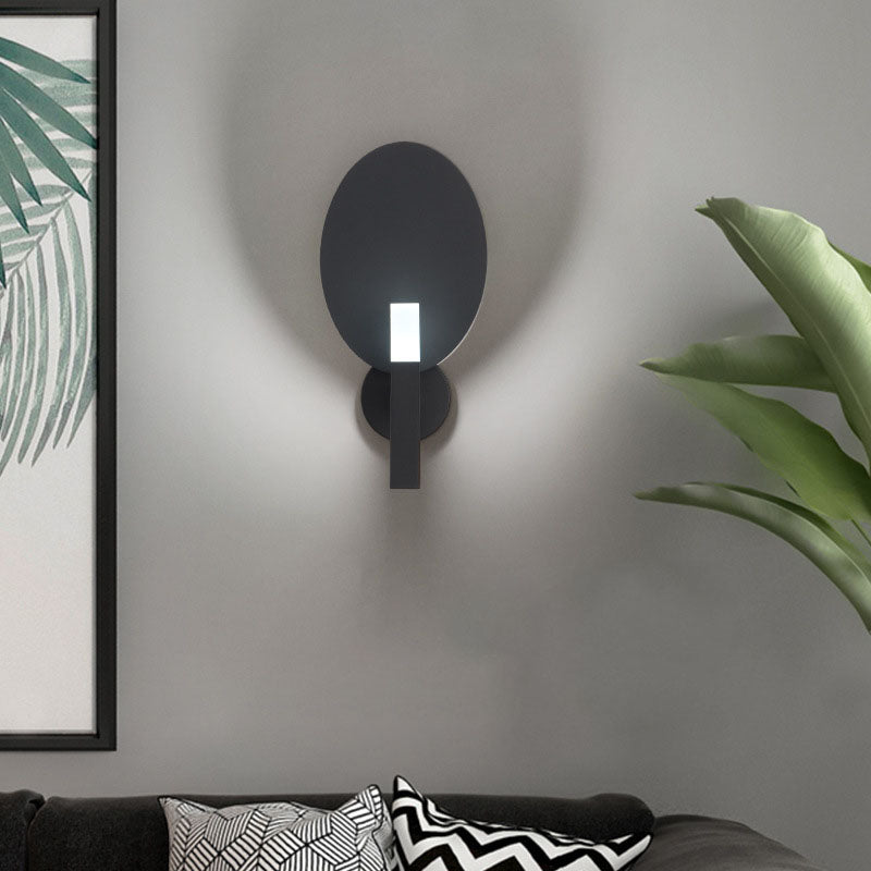 Light Color Oval Hardware Acrylic LED Wall Sconce Lamp