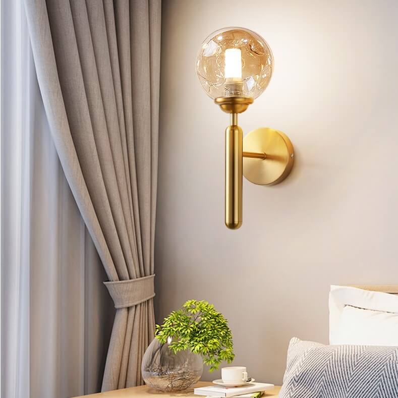 Simple Light Luxury Glass Sphere 1-Light Wall Sconce Lamp