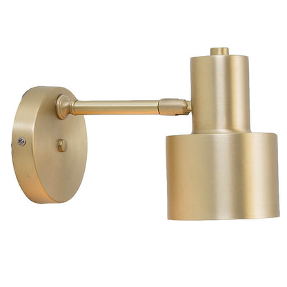 Minimalist Golden Metal Column 1-Light Wall Sconce Lamp
