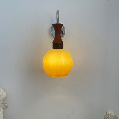 European Round Head Iron Glass 1-Light Wall Sconce Lamp