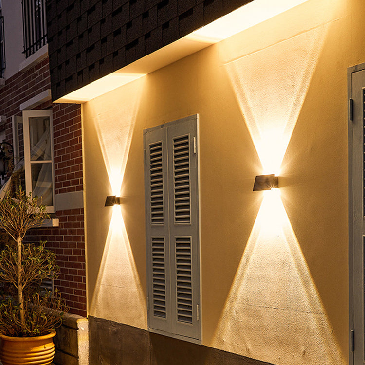 Solar Waterproof Rectangle ABS LED Outdoor Wall Sconce Lamp