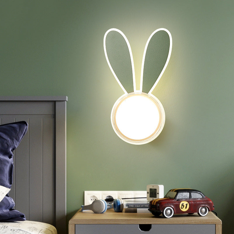 Creative Rabbit Round Acrylic LED Wall Sconce Lamp