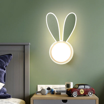 Creative Rabbit Round Acrylic LED Wall Sconce Lamp