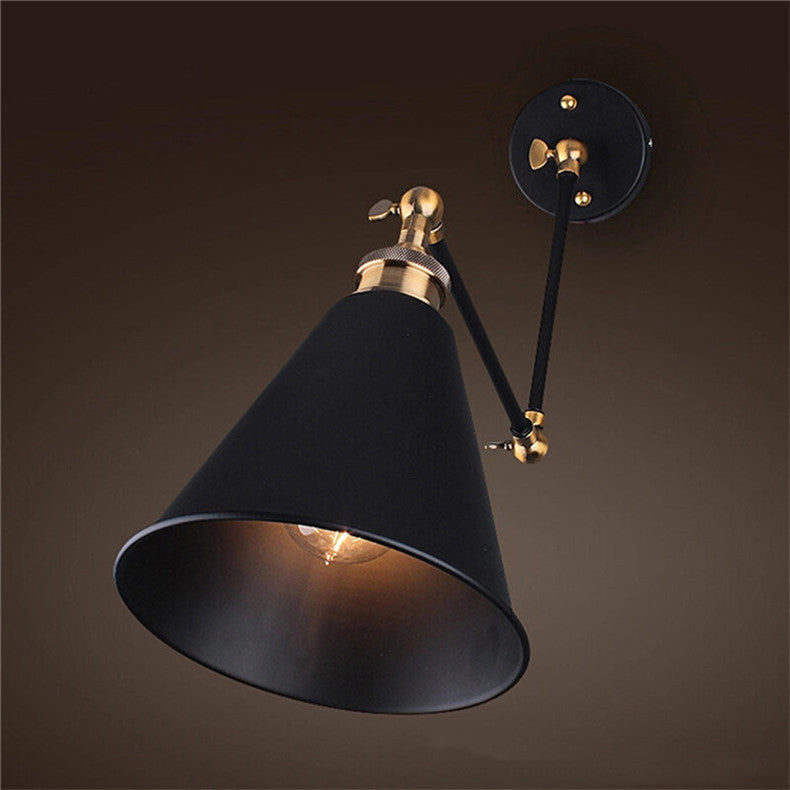 Wrought Rocker Telescopic Folding 1-Light Wall Sconce Lamp
