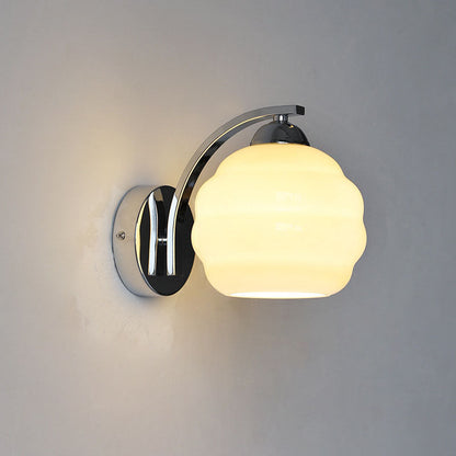 Simplicity Iron Glass Round Ball 1-Light Wall Sconce Lamp