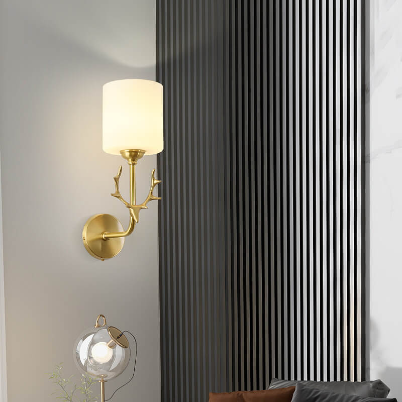 Scandinavian Antler Copper 1-Light Wall Sconce Lamp