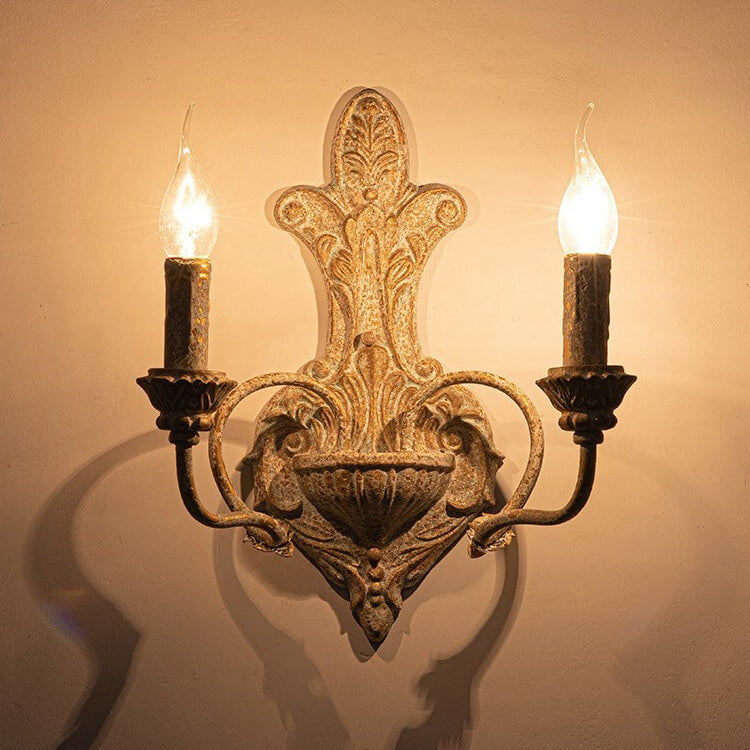French Double Head Candelabra 2-Light Wall Sconce Lamp