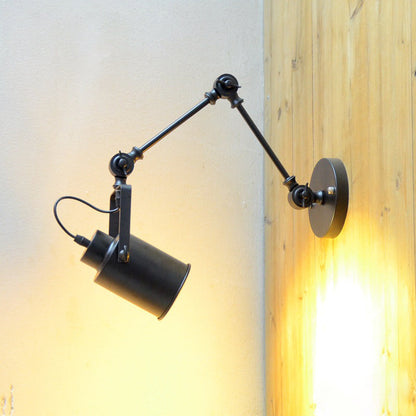 Cylinder Swing Arm Iron Aluminium 1-Light Wall Sconce Lamp