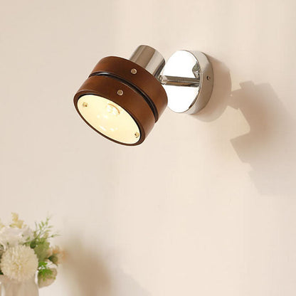 Japanese Walnut Iron Lamp Arm 1-Light Wall Sconce Lamp