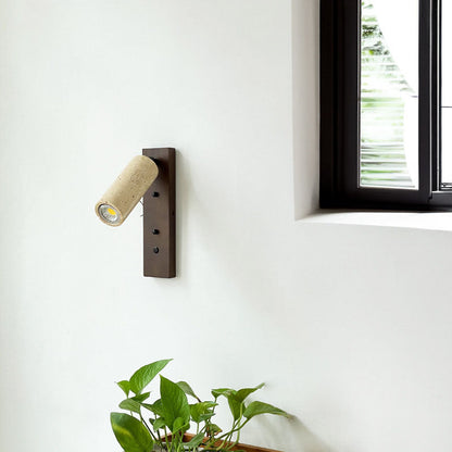 Japanese Iron Yellow Travertine 1-Light Wall Sconce Lamp