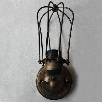 Industrial Iron Frame 1/2-Light Wall Sconce Lamp